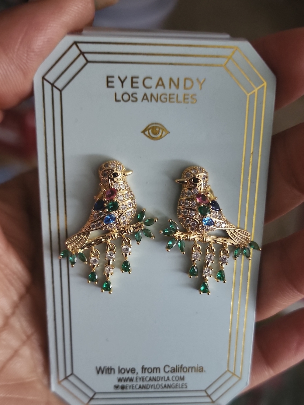 Eyecandy Los Angles Bird Earrings